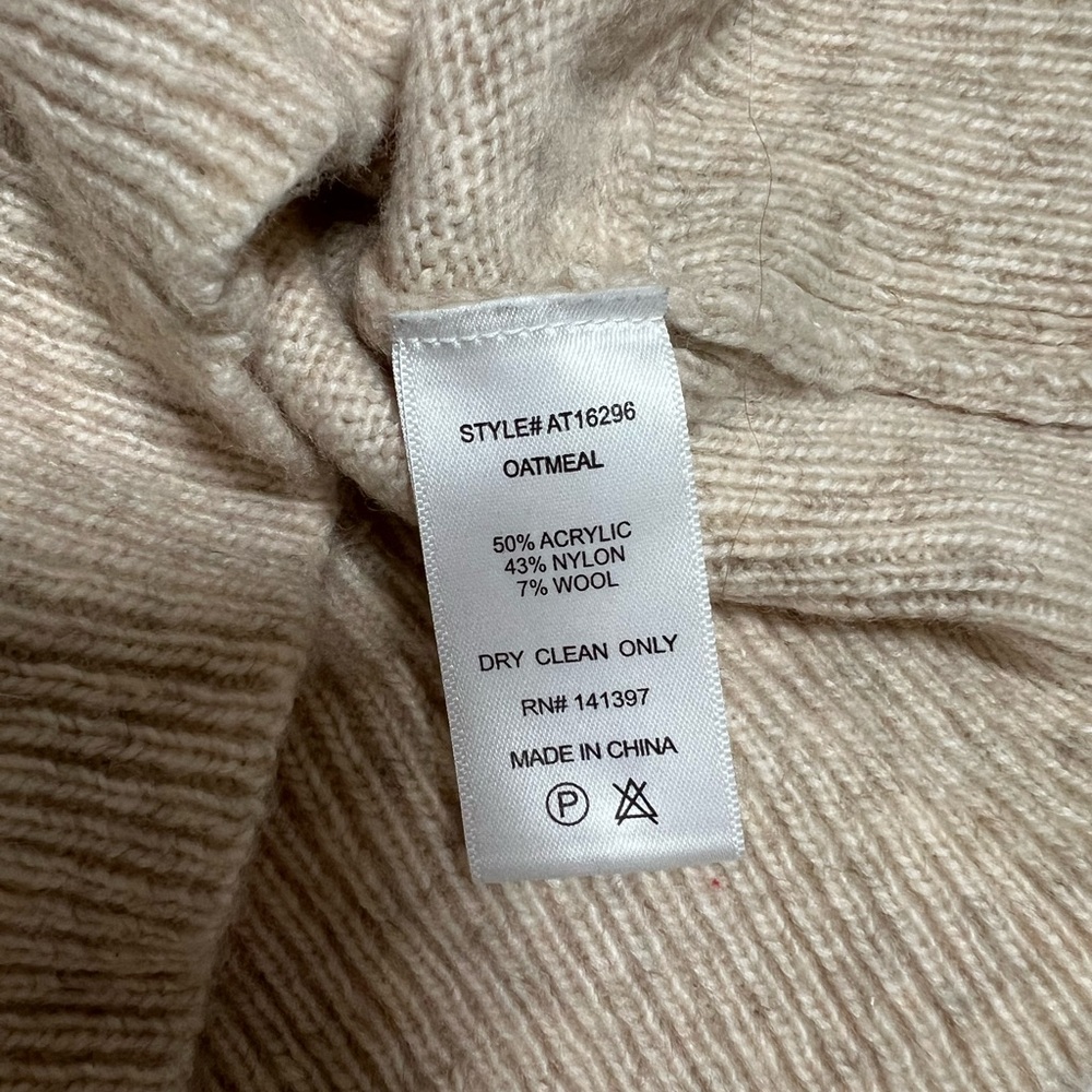 ASTR The Label Oatmeal Knit Wrap Sweater Cardigan Wool Blend - Picture 6 of 9
